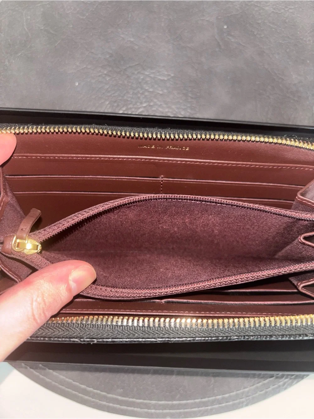 Chanel Caviar leather zip around wallet